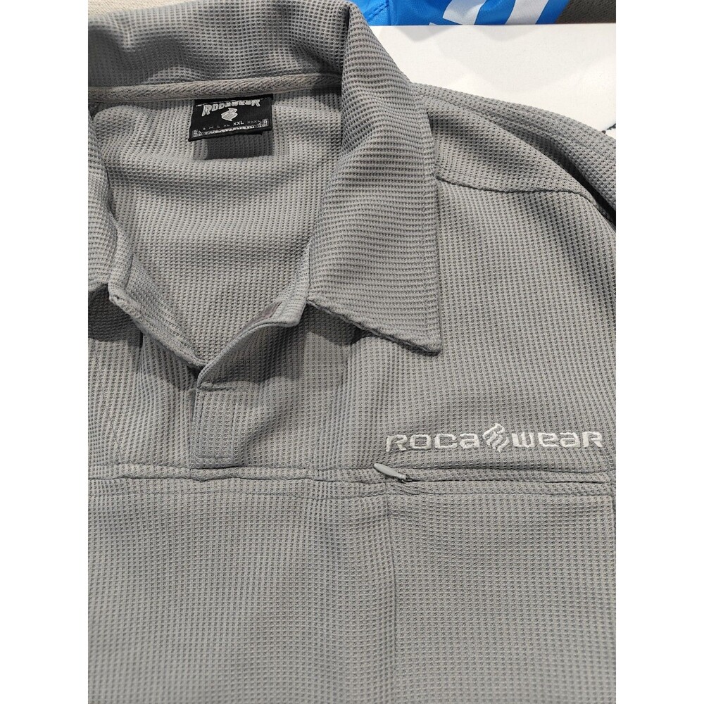VTG Rocawear Polo Shirt 2XL Grey Y2K Embroidered Logo